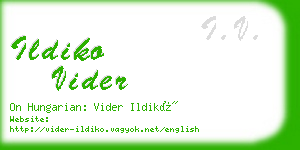 ildiko vider business card